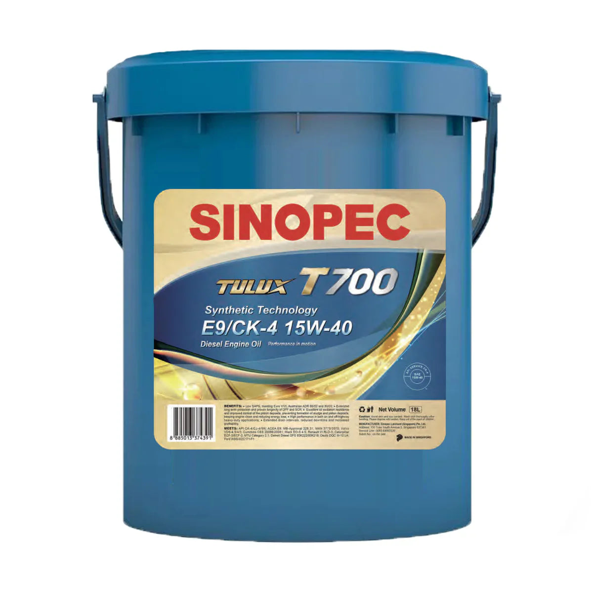 15W40 | 18L | Tulux T700 15W40 E9 SynTech Diesel Engine Oil - Pail