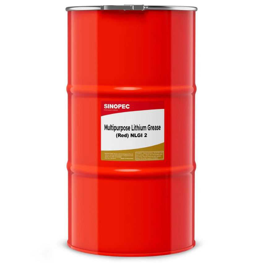 Front image of Sinopec Multipurpose Lithium Grease NLGI 2 red keg of 54 kgs.