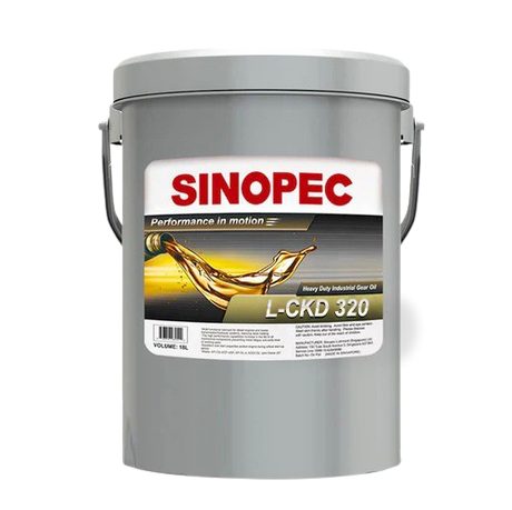 Front image of Sinopec L-CKD 320 pail of 18L.