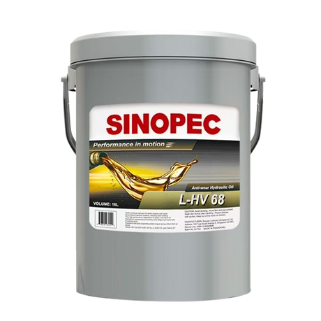 Front image of Sinopec L-HV 68 Antiwear Hydraulic Oil Pail of 18L.